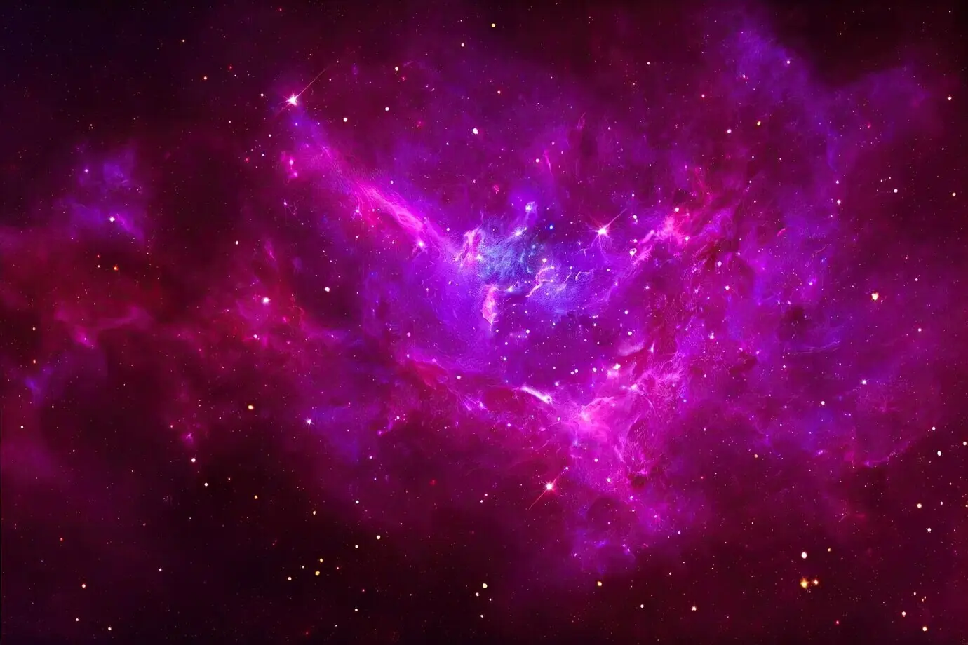 Realistic space background featuring a starry night cosmos, shining stars, the Milky Way, and a stardust-colored galaxy.